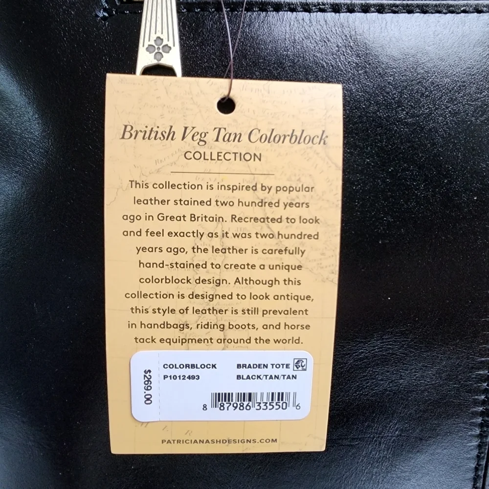 PATRICIA NASH LEATHER COLORBLOCK BRADEN TOTE